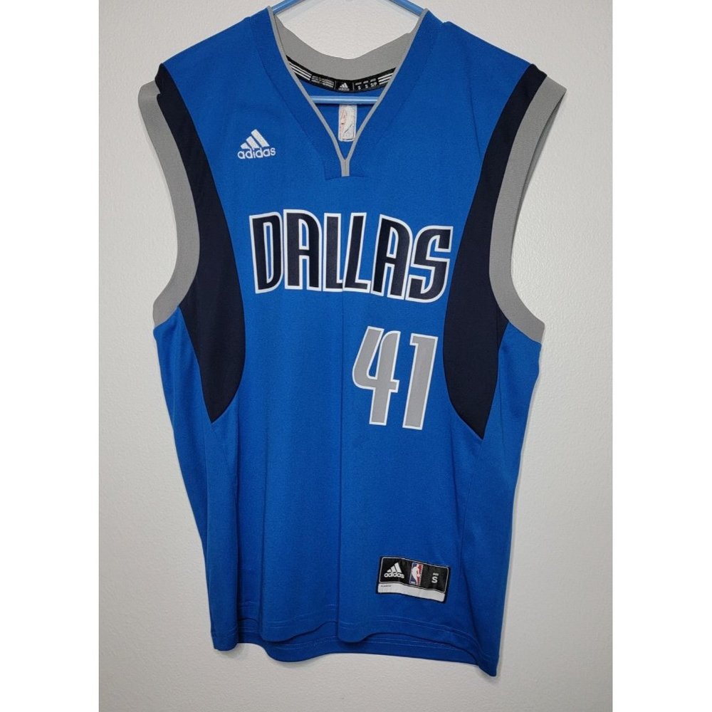 Dallas Mavericks Dirk Nowitzki #71 NBA Basketball Blue Adidas Jersey Sz S Small